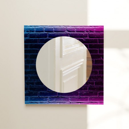 Miroir briques colorées